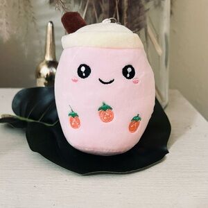Charming Pink and White Kawaii Key Card Holder